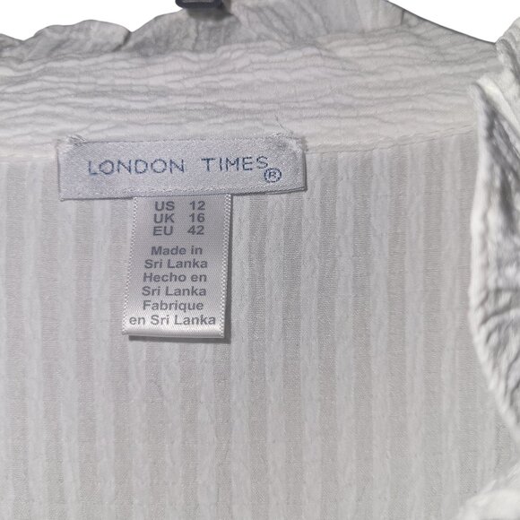 NWT London Times Women's Smocked Waist Boho Flattering Ruffle Maxi Dress - Picture 3 of 6